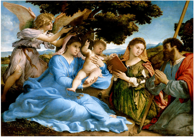 Puzzle Enjoy Lorenzo Lotto Madonna z Dzieciątkiem i świętymi Katarzyną i Tomaszem 68 x 48 cm 1000 elementów (5949194015368)