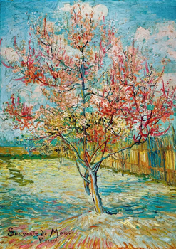 Puzzle Bluebird Van Gogh Pink Peach Trees 68 x 48 cm 1000 elementów (3663384601163)