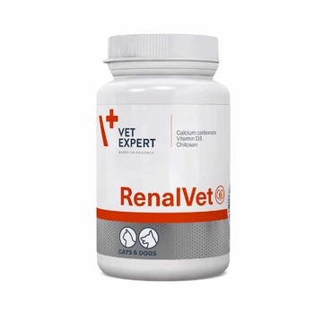 Харчова добавка Vet Expert RenalVet для підтримки функції нірок у котів та собак, 60 капс.