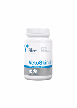 Харчова добавка Vet Expert VetoSkin Small breedcat для підтримання здоров'я шкіри та якості шерсті у котів і собак малих порід, 60 капс