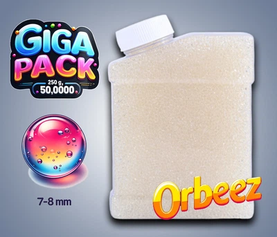 Орбизы, гидрогель, гидрогелевые шарики Orbeez 7-8 мм Giga Pack 50000 шт., прозрачный