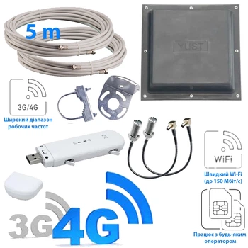 Комплект 3G/4G інтернет ZTE MF79U white антена mimo + кабель 5м + перехідники 2xTS9/F (TF-KIT-4G3413)