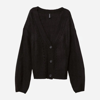 Кардиган вязаний женский H&M 060640134 XS Черный (6666000329738)