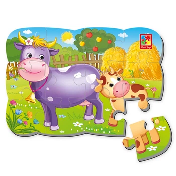 Пазли магнітні Vladi Toys "Корова і теля" 12 елементів VT3205-74