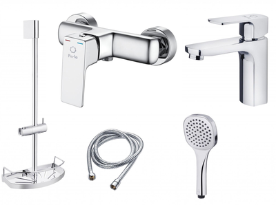 Набор смесителей PERLA KING-2 (PSH7205+PSH7203+PSF1002+PSF2003+ PSS1850) 107051-C