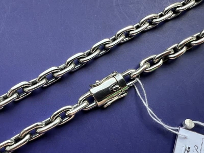 Серебряная цепь 925 пробы Якорь 60см /7мм с чернением