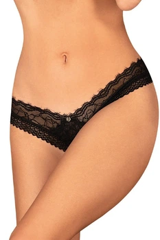 Трусики стрінги з мережива Obsessive 3/4(M/L) Чорний (101226)