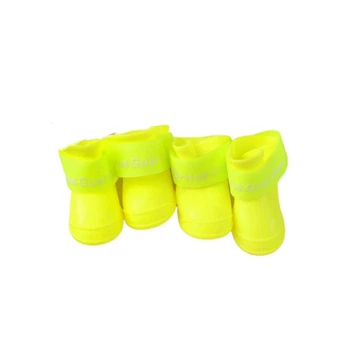 Резиновые сапоги для собак водонепроницаемые Pet Style "Rain" Желтые 4