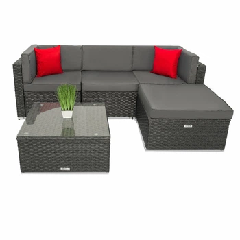Набор садовой мебели Just Relax Lounge Teracce 5 Графитовый с Ротангу со стальным каркасом