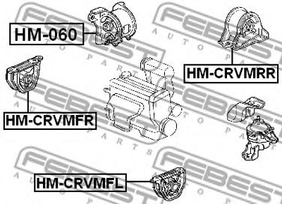 Опора двигателя/КПП Febest (HMCRVMFR)