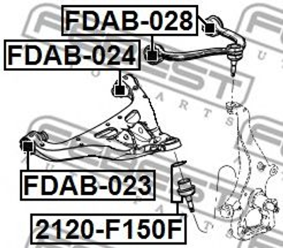 Сайлентблок подвески Febest (FDAB023)