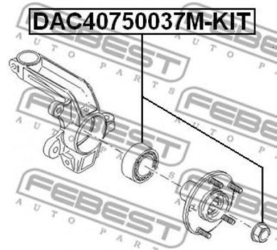 Підшипник колісний Febest (DAC40750037MKIT)