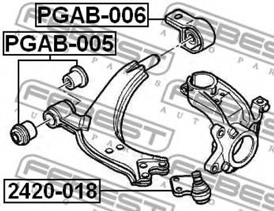 Сайлентблок подвески Febest (PGAB005)