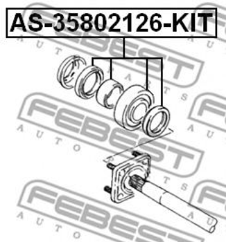 Підшипник привідного вала Febest (AS35802126KIT)