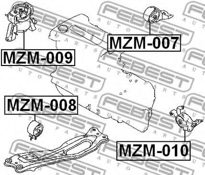 Опора двигуна / КПП Febest (MZM008)