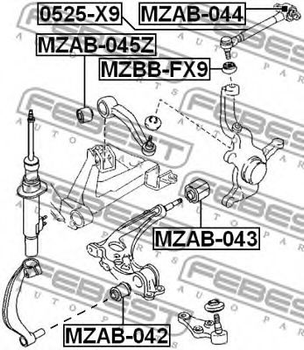 Сайлентблок подвески Febest (MZAB043)