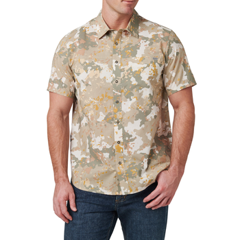 Рубашка тактическая 5.11 Tactical® Wyatt Print Short Sleeve Shirt XL Sand Dune Canopy Camo