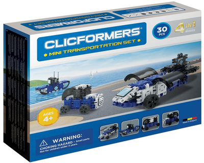 Klocki konstrukcyjne Clicformers Mini Transportation 4 w 1 30 elementów (8809465534165)