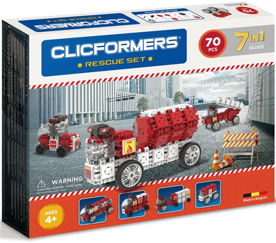 Klocki konstrukcyjne Clicformers Rescue Kit 7 w 1 Straż pożarna 73 elementów (8809465532888)