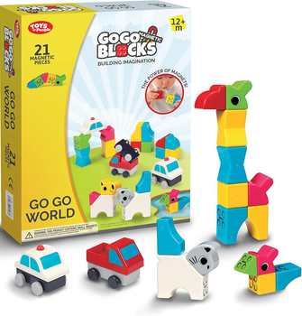 Klocki magnetyczne People Blocks Go Go World 21 elementów (0842076130072)