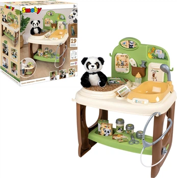 Ігровий набір Smoby Toys Центр для догляду за тваринами з пандою 18 аксесуарів 52х46х67 см (340406) (3032163404064)
