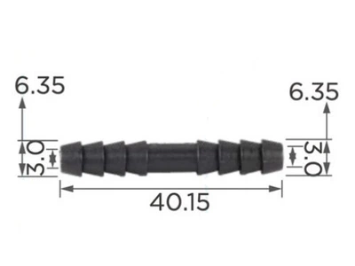 Соединитель C0401 для трубок d6.3мм OEM 22020 100 шт