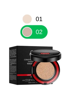 Легкий кушон и пудра 2в1 с экстрактом авокадо Qdq Light Cushion Cream (02 - Бежевый натуральный), 12 мл
