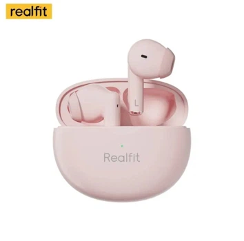 Бездротові навушники Realfit Pro TWS BT5.4 ігрові з функцією активного шумопоглинання ANC Bluetooth 5.4 Pink (6973356421420)