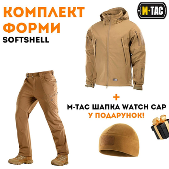 Тактический теплый комплект формы M-Tac Soft Shell Winter Coyote L