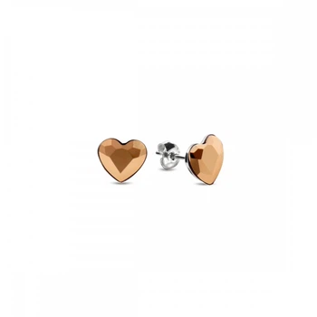 Срібні сережки Spark зі Swarovski Heart Studs K2808RG
