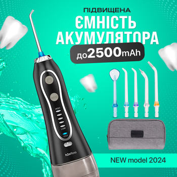 Ирригатор для зубов и чистки полости рта портативный ирригаторы портативные с насадками зубные иригаторы H2ofloss travel kit HF-6 black