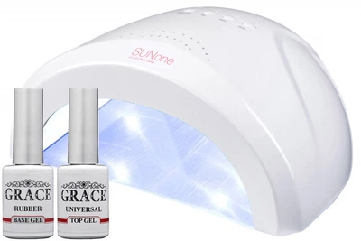 Набір лампа SUNone White UV/LED 48W + База + Топ Grace 8 мл