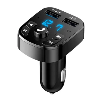 FM-трансмиттер с автомобильным зарядным устройством от прикуривателя 2 USB 3.1A Модулятор вызова без рук MicroSD Bluetooth 5.0 547