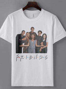 Футболка Серіал Друзі (Friends) poster PG04672 goodreclama S Білий