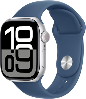 Смарт-часы Apple Watch Series 10 GPS 42mm Silver Aluminium Case with Denim Sport Band - M/L (MWWC3QH/A)