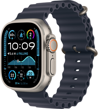 Смарт-часы Apple Watch Ultra 2 (2024) GPS + Cellular 49mm Natural Titanium Case with Navy Ocean Band (MX4D3UL/A)