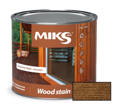 Лак-лазур для дерева Miks Color Woodstain (Горіх) 1,6 кг