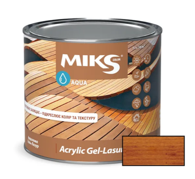 Гель-лазур для деревини акрилова напівглянсова Miks Color (Тік) 0,8 л