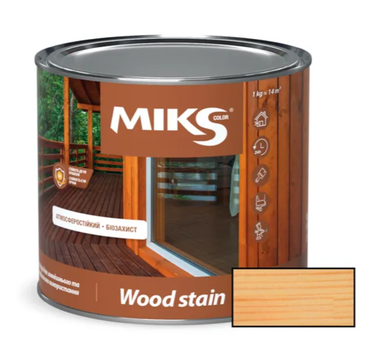 Лак-лазур для дерева Miks Color Woodstain (Прозорий) 0,6 кг