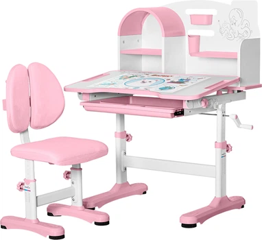 Комплект меблів стіл + стільчик + полиця Mealux Octo Pink (BD-33 PN)
