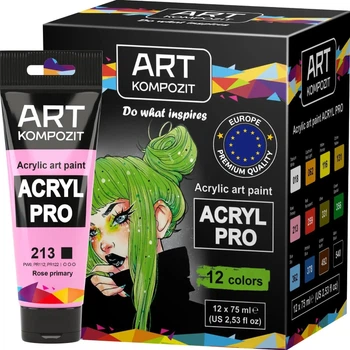 Фарба акрилова художня ACRYL PRO ART Kompozit 12*75 мл (набір 12 кольорів)