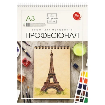 Альбом для малювання Professional Париж 30 аркушів А3, 200 г/м, на пружині