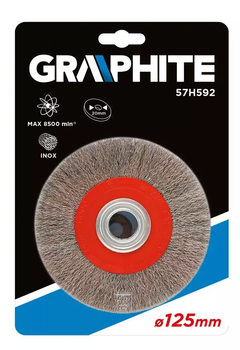 Дротяна щітка дискова Graphite 125 x 20 мм INOX 57H592 (5902062575920)