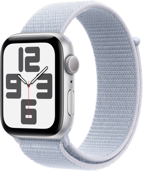 Смарт-часы Apple Watch SE (2024) GPS 44mm Silver Aluminium Case with Blue Cloud Sport Loop (MXET3QH/A)