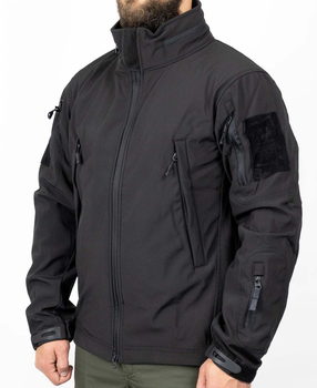 Демісезонна Тактична Куртка WinTac Soft Shell Stalker Black Urban Armor Velcro XS чорна