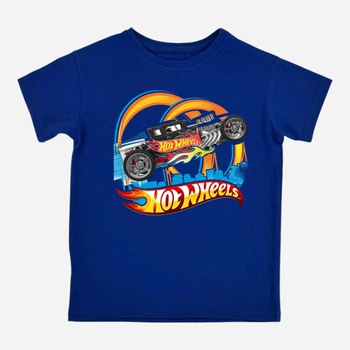 Детская футболка для мальчика Спиногрыз Hot wheels 10-00727 110 см Синяя (ROZ6501019560)