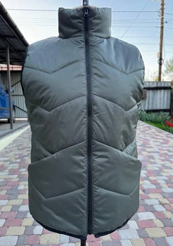 Женский теплый жилет удлиненный MODA 00115/1 56 Хаки ( M - 00115/3 D )