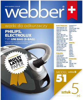 Набір мішків для пилососа Webber Electrolux Philips UNI BAG (02WWUNIBAG)