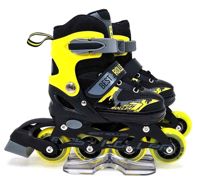 Детские раздвижные ролики Best Roller 10890-S, PU колеса, размер 28-32, Желтые