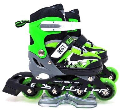 Детские раздвижные ролики Best Roller 16540-S, PU колеса, размер 28-32, Зеленые